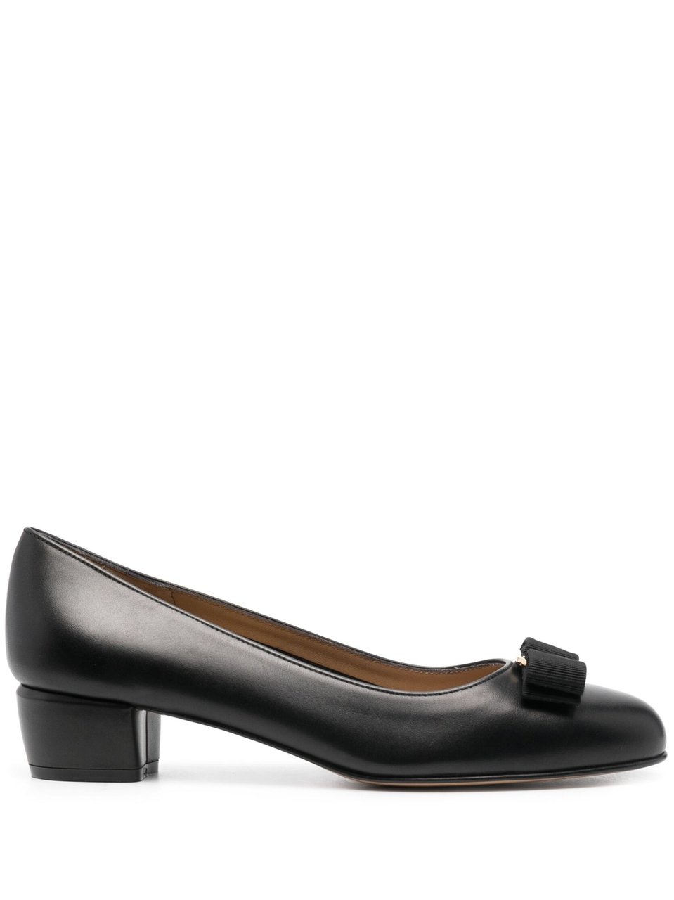 Salvatore Ferragamo Black Vara 1 Timeless Leather Pumps Grijs