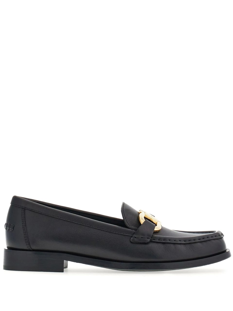 Salvatore Ferragamo Black Maryan 2 Vegetable-Tanned Leather Moccasins Zwart