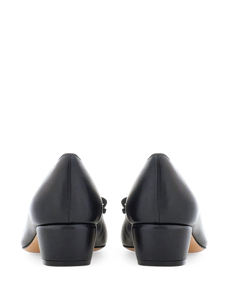 Salvatore Ferragamo Leather Vara Soft Grosgrain Bow Flats Zwart