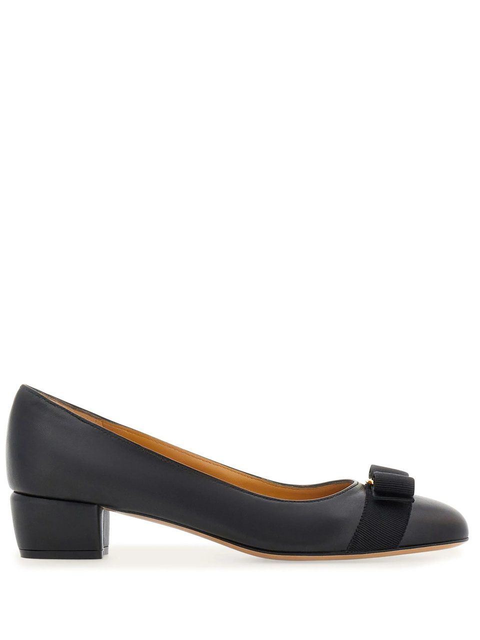 Salvatore Ferragamo Leather Vara Soft Grosgrain Bow Flats Zwart