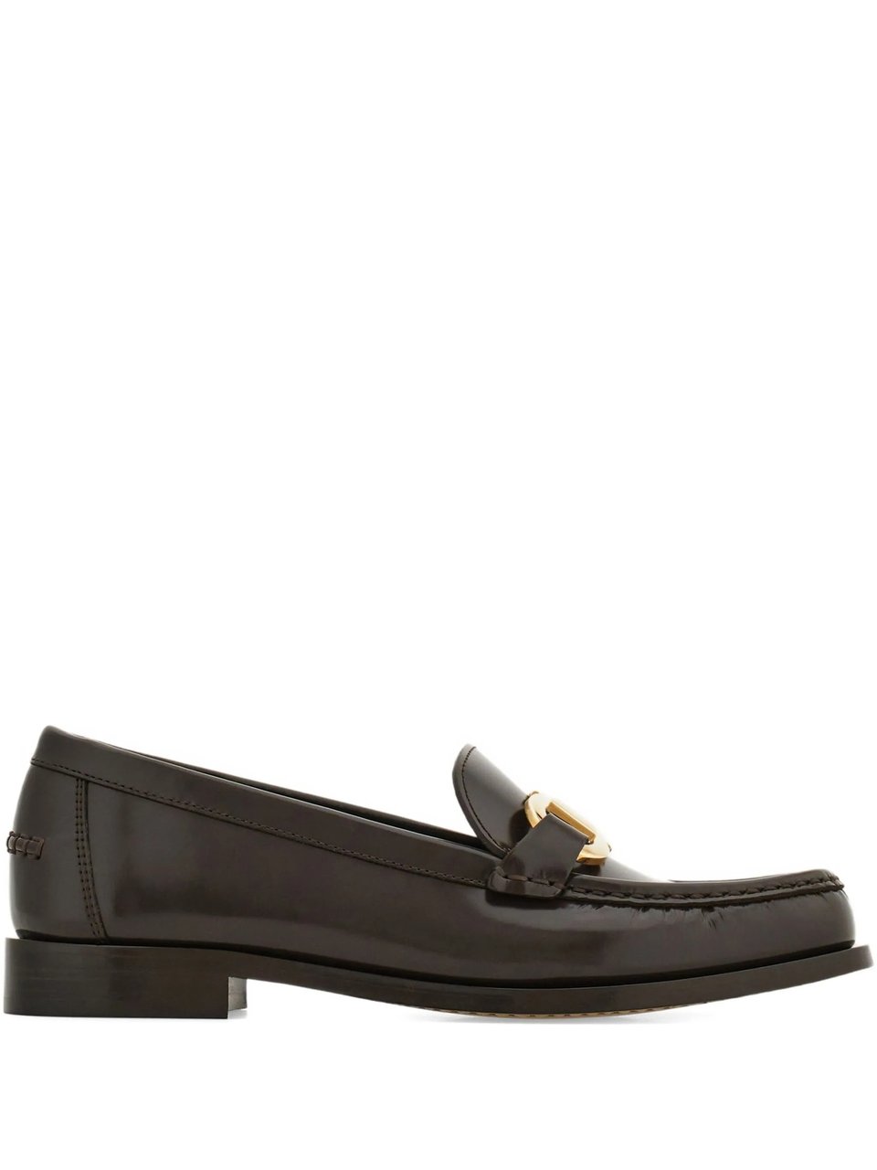 Salvatore Ferragamo Black Maryan 2 Polished Leather Loafers Zwart