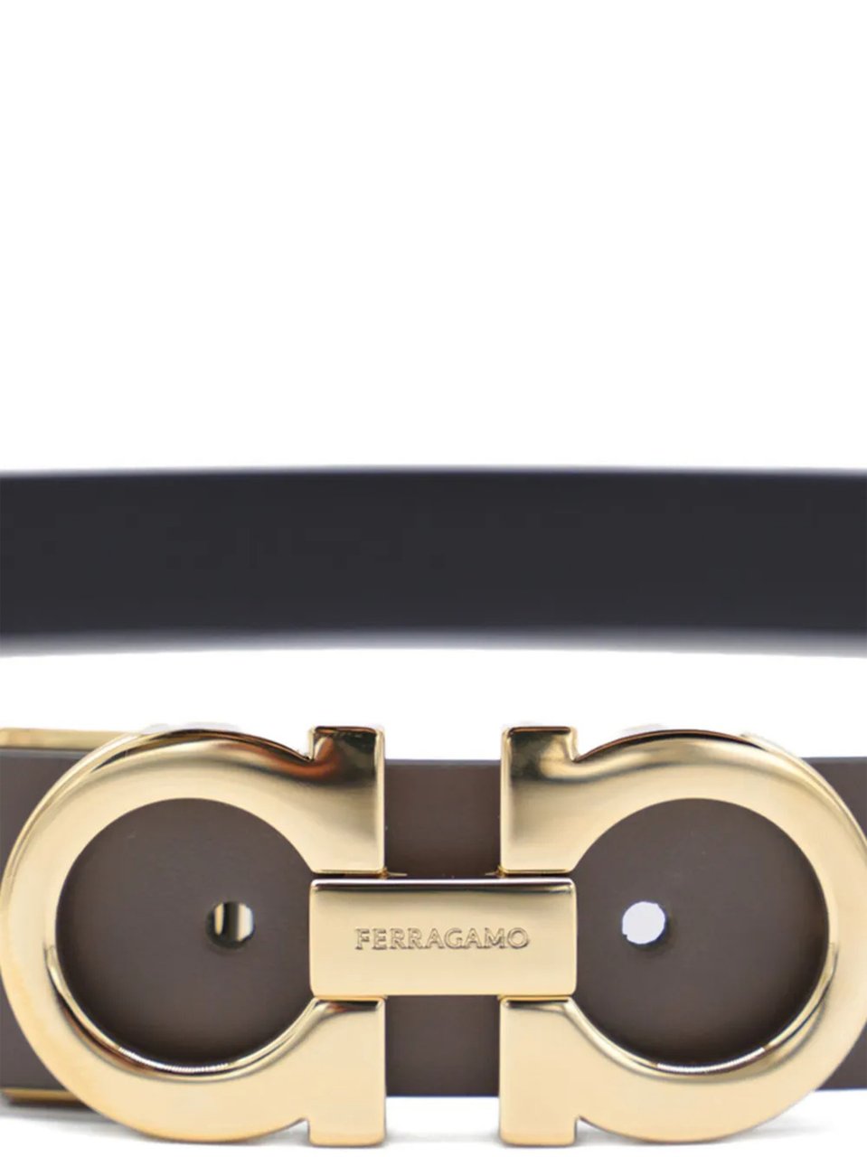Salvatore Ferragamo Taupe Gancini Buckle Matte Leather Belt Grijs