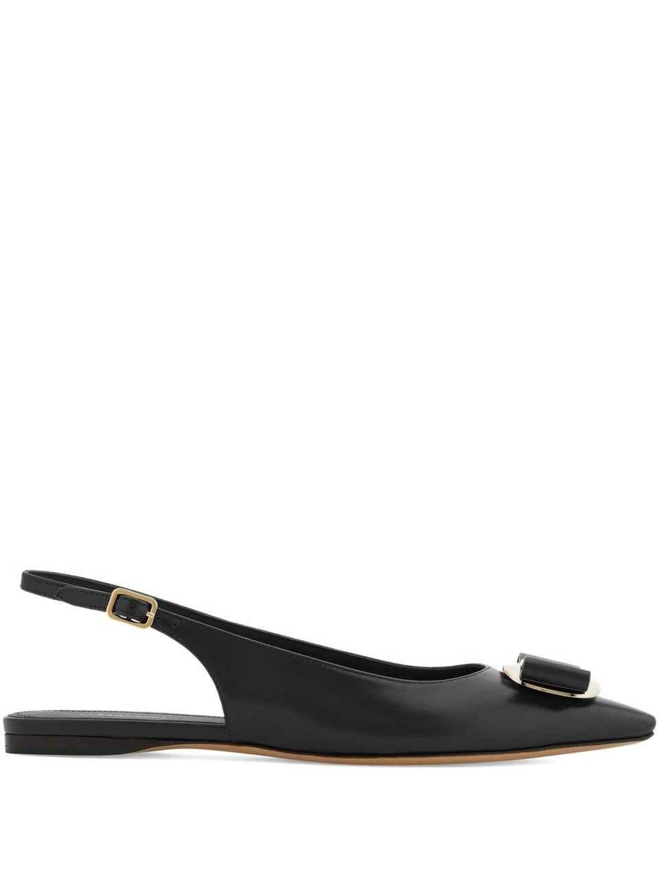 Salvatore Ferragamo Black Zelmy Pointed Toe Slingback Ballerinas Zwart