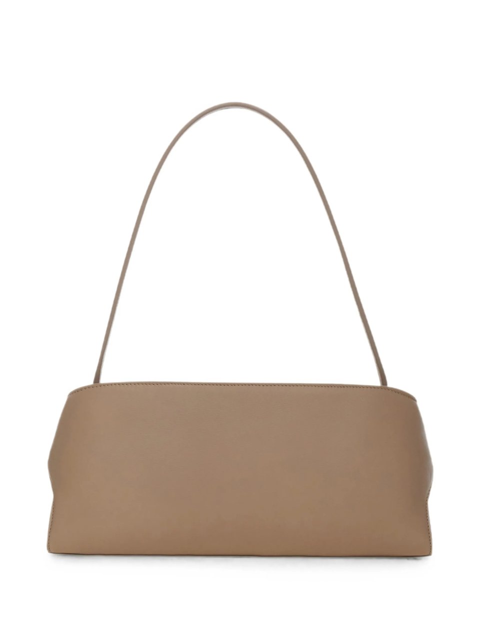 Salvatore Ferragamo Elongated Calf Leather Shoulder Bag With Gold-Tone Hardware Neutraal