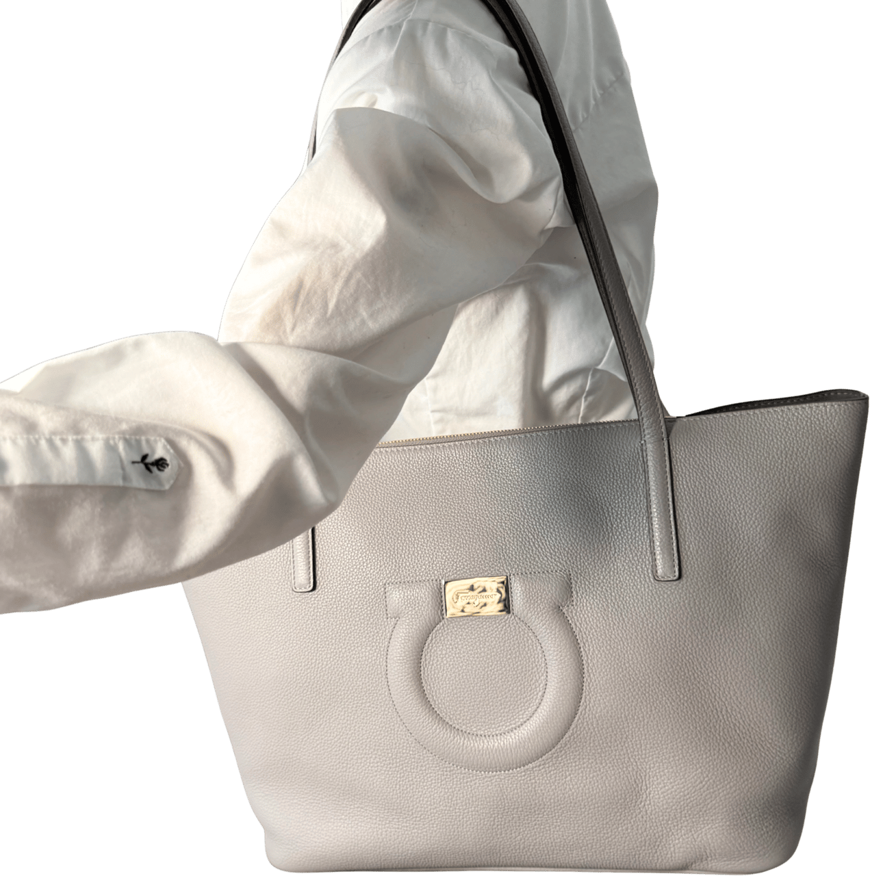 Salvatore Ferragamo Salvatore Ferragamo City Tote Bag mittelgroß Grau / sehr gut Grijs