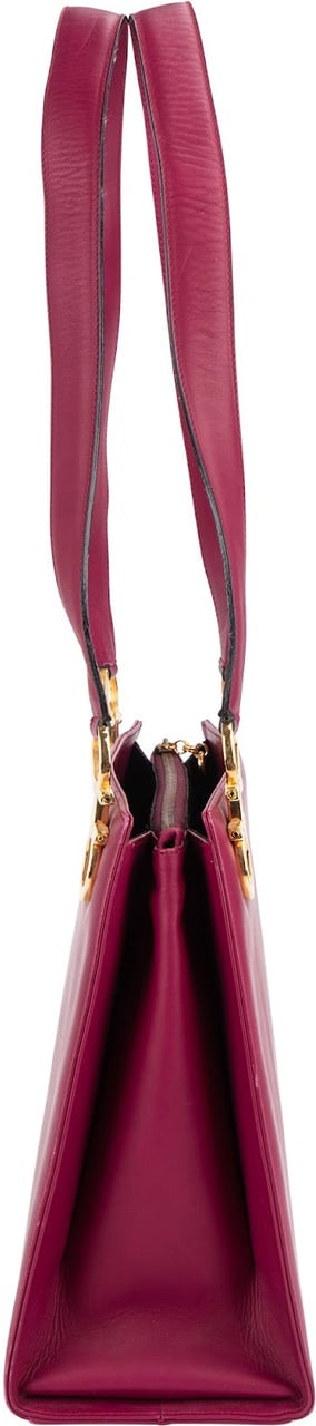 Salvatore Ferragamo Leather Gancini Tote Shoulder Bag Roze