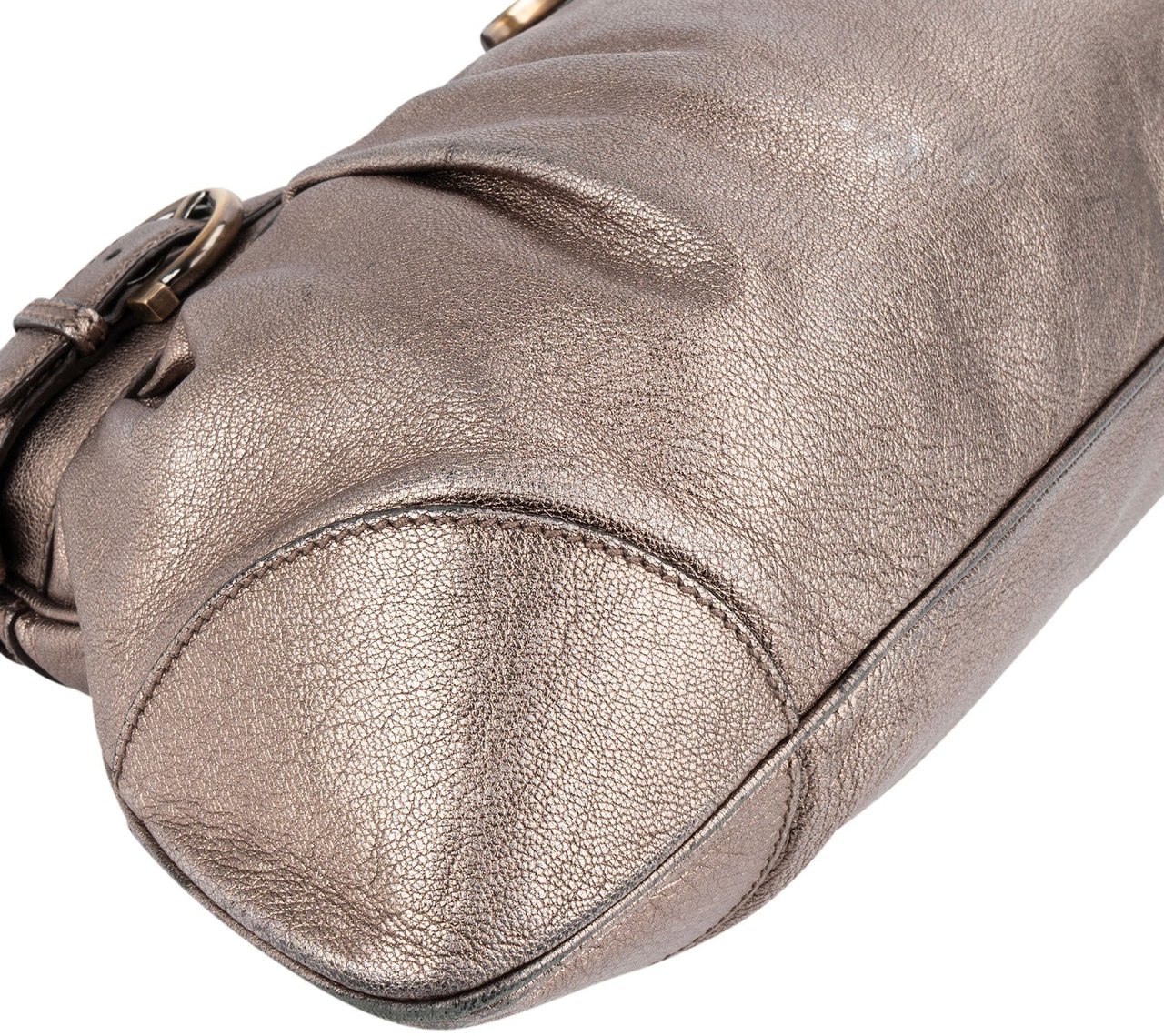 Salvatore Ferragamo Salvatore Ferragamo Metallic Leather Marisa Gancini Handbag Bruin