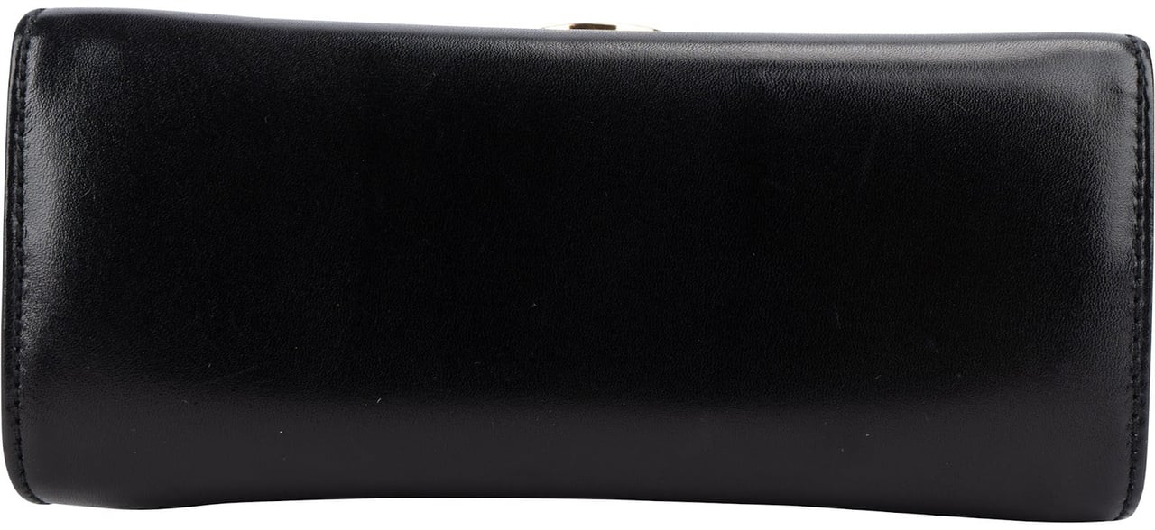 Salvatore Ferragamo Leather Gancini Mini Flap Crossbody Bag Zwart