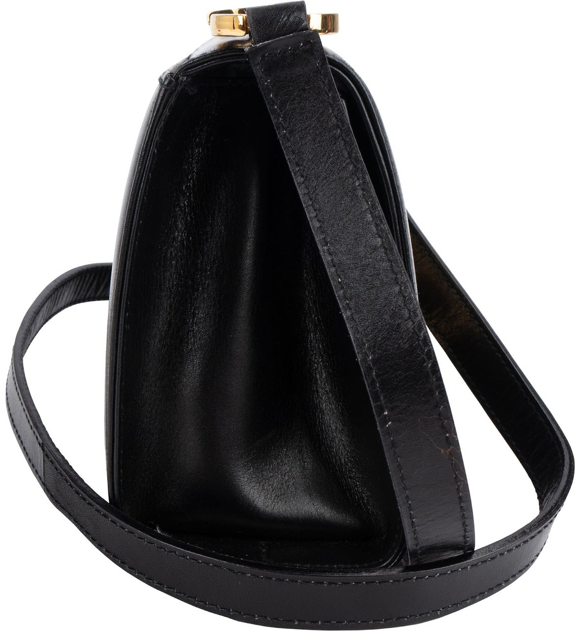 Salvatore Ferragamo Leather Gancini Mini Flap Crossbody Bag Zwart
