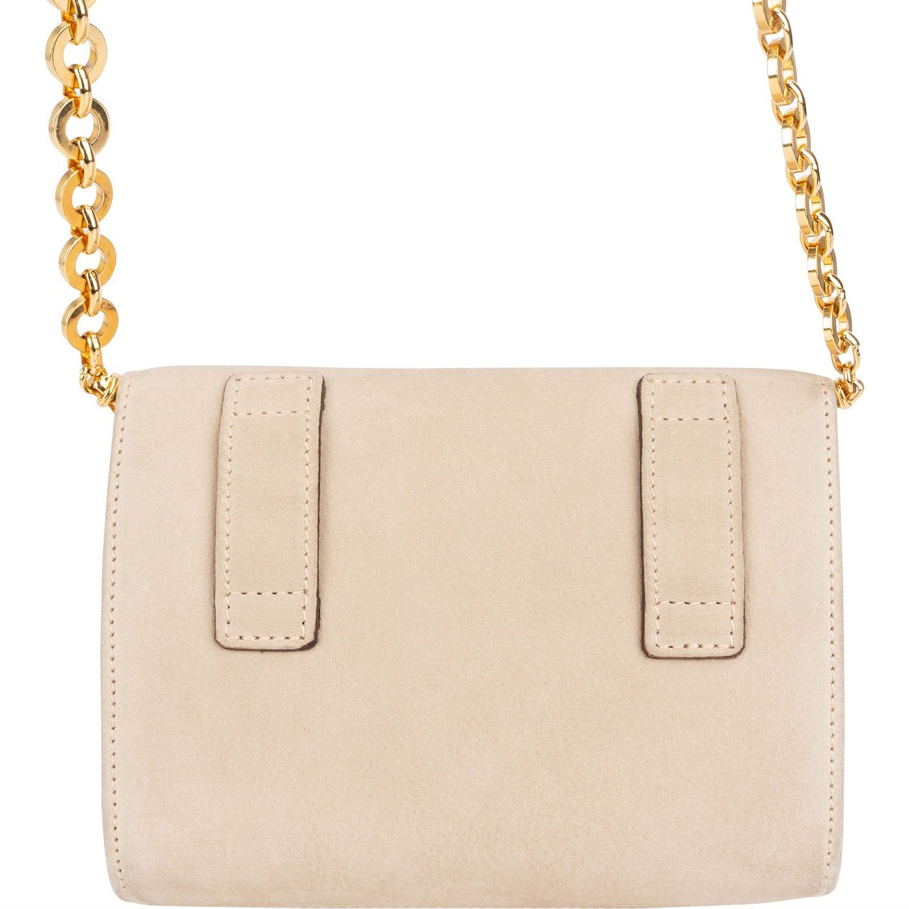 Salvatore Ferragamo Suede Vara Bow Mini Chain Crossbody Bag Beige
