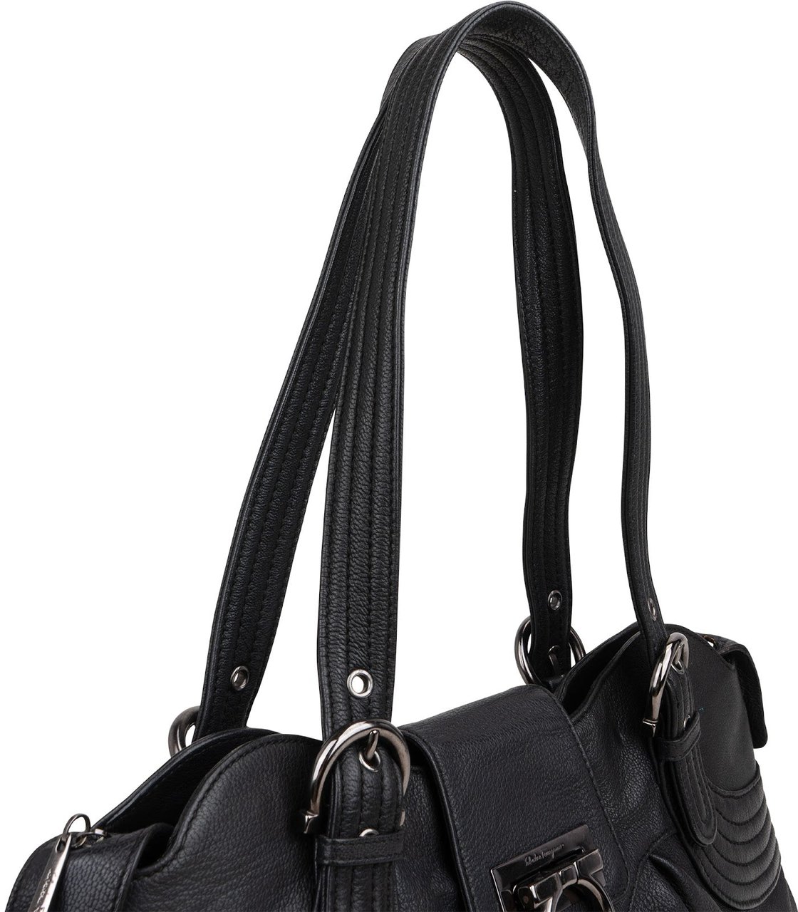 Salvatore Ferragamo Leather Marisa Shoulder Bag Zwart