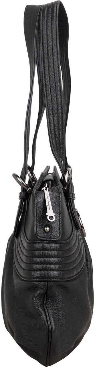 Salvatore Ferragamo Leather Marisa Shoulder Bag Zwart