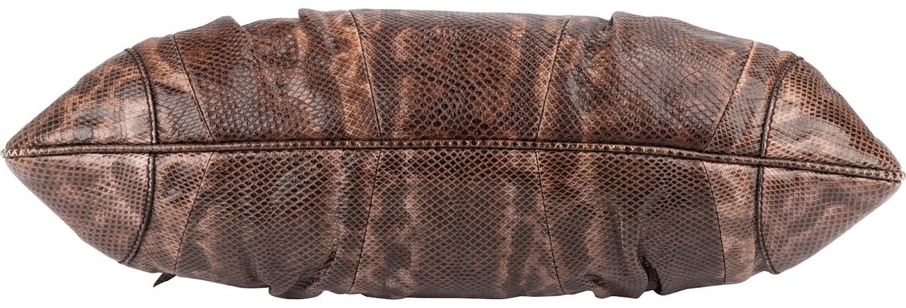 Salvatore Ferragamo Python Marisa Satchel Shoulder Bag Bruin