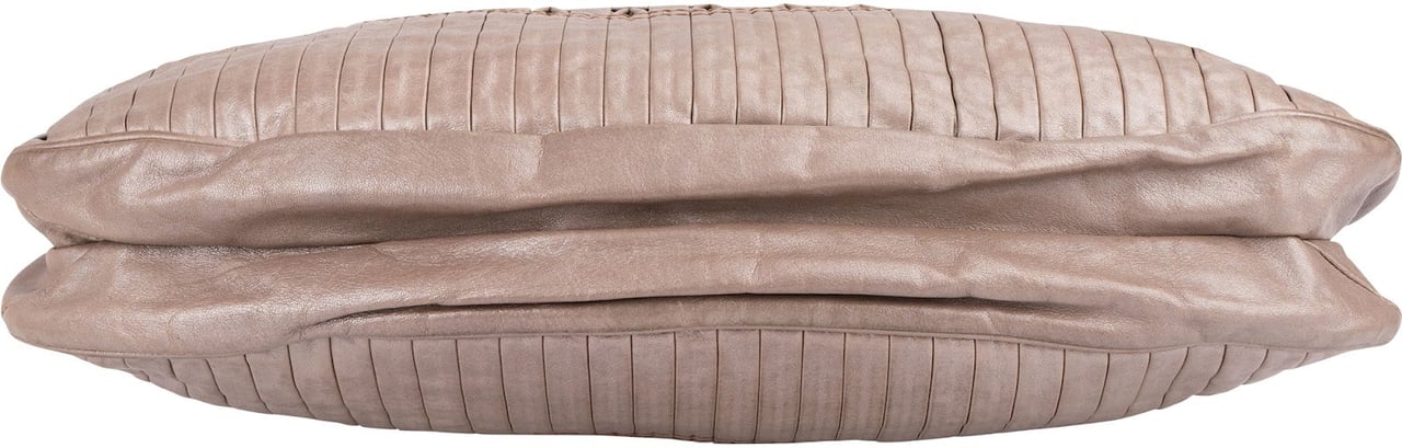 Salvatore Ferragamo Pleated Leather Gancini Flap Bag Handbag Taupe