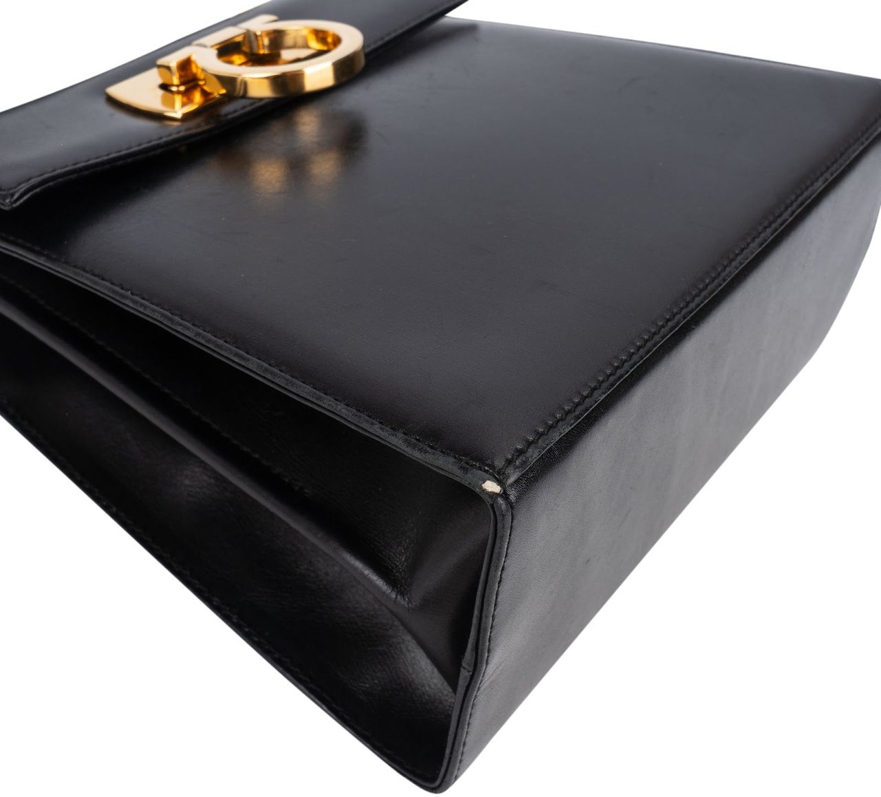 Salvatore Ferragamo Salvatore Ferragamo Black Leather Gancini Top Handle Handbag Zwart