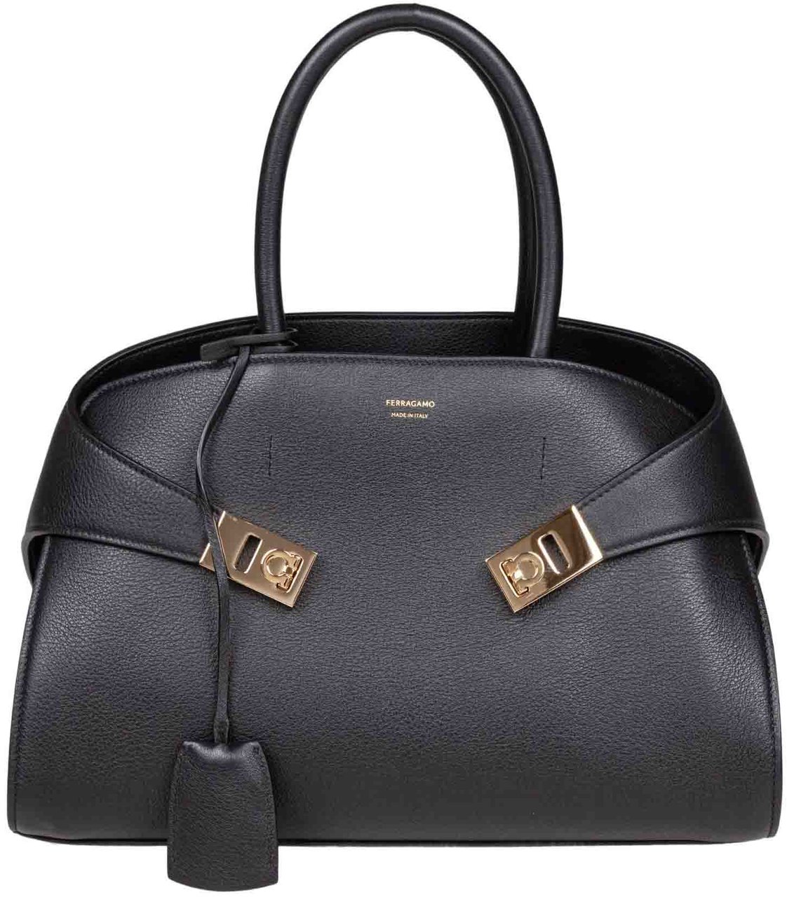 Salvatore Ferragamo Ferragamo hug th m handbag in black leather Zwart