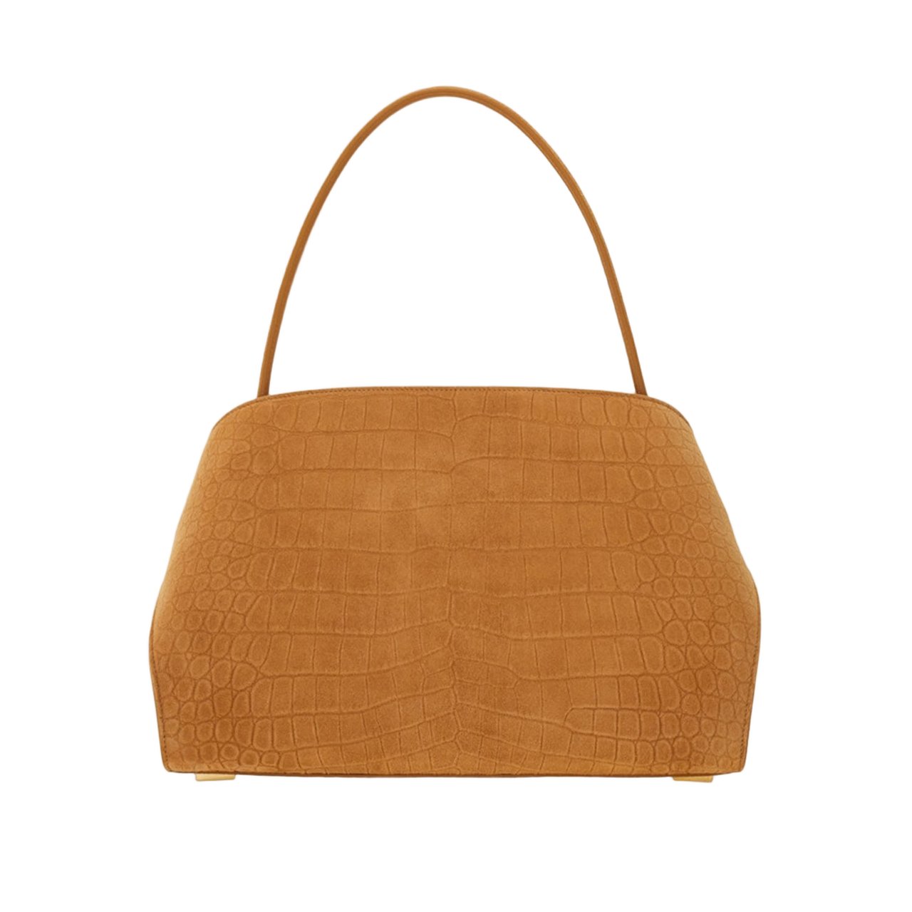 Salvatore Ferragamo Hug Soft Suede Shoulder Bag Oranje