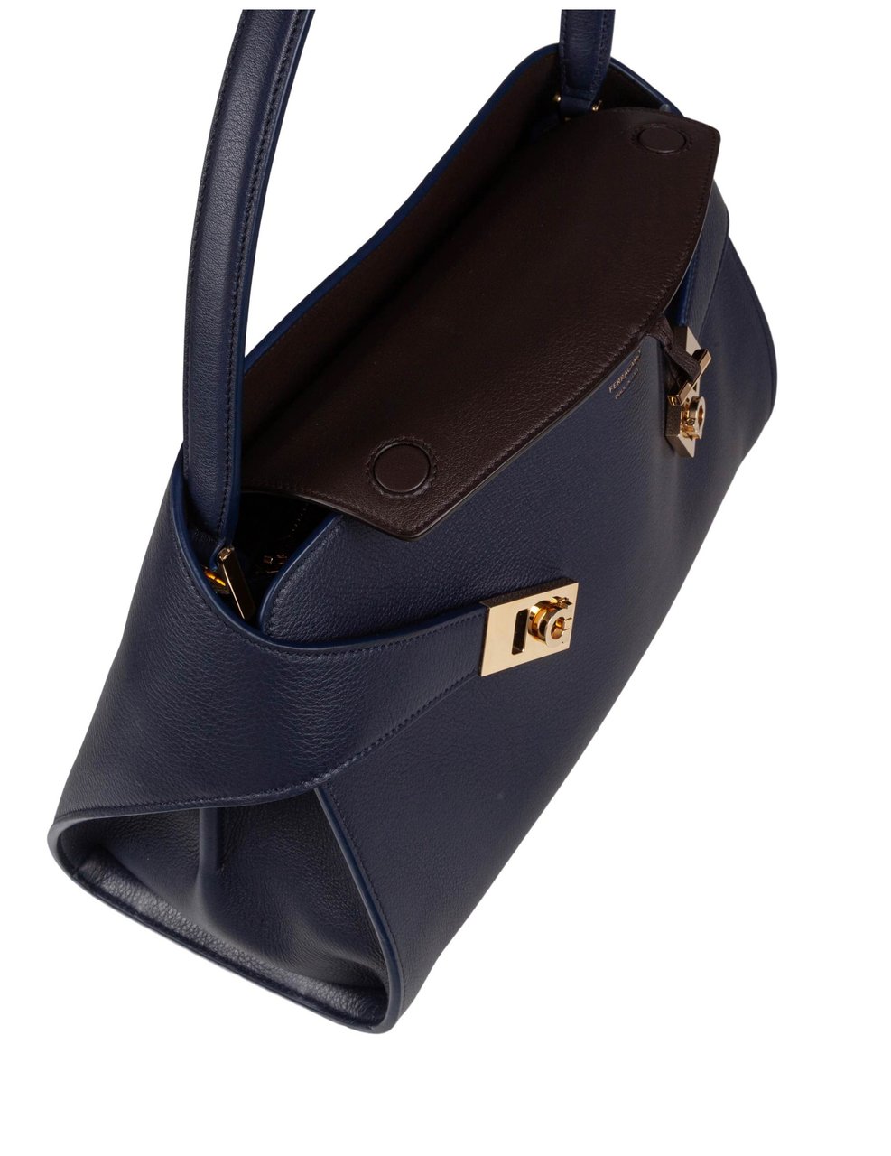 Salvatore Ferragamo Ferragamo hug sh leather shoulder bag, blue Blauw