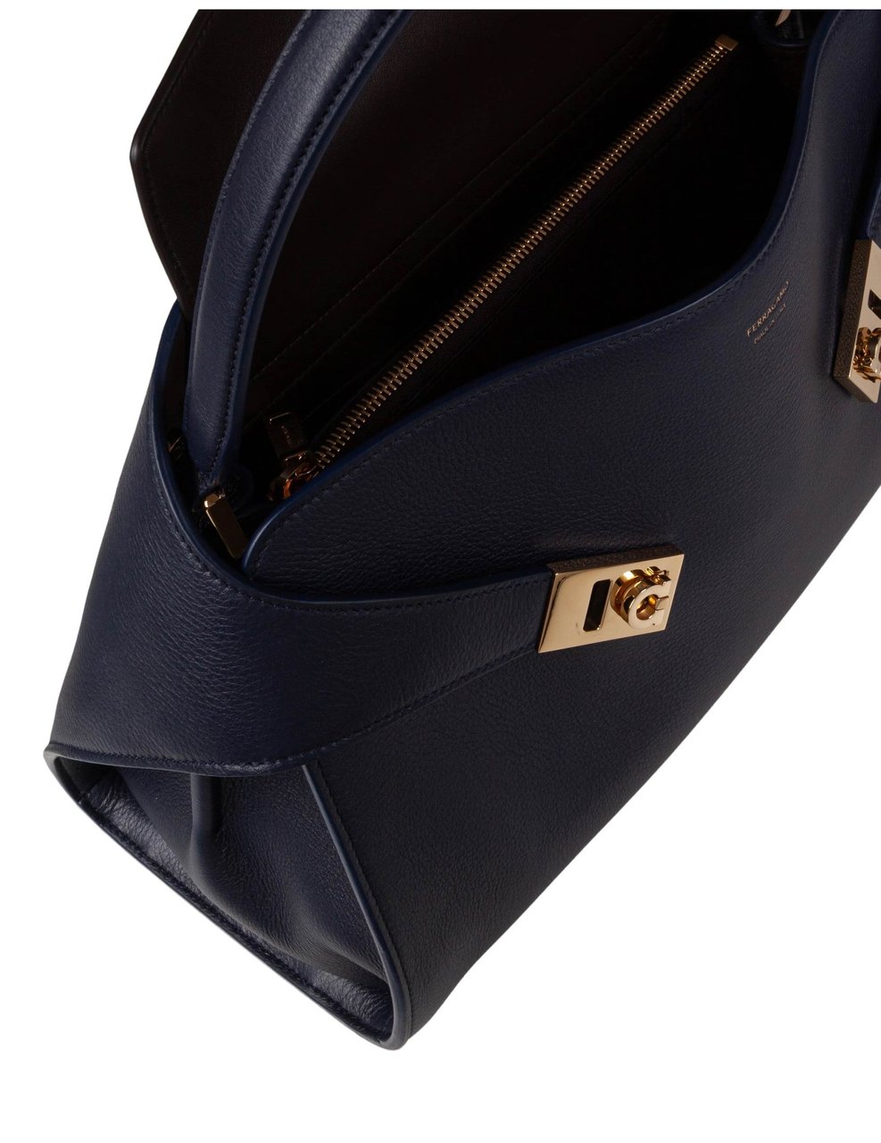 Salvatore Ferragamo Ferragamo hug sh leather shoulder bag, blue Blauw