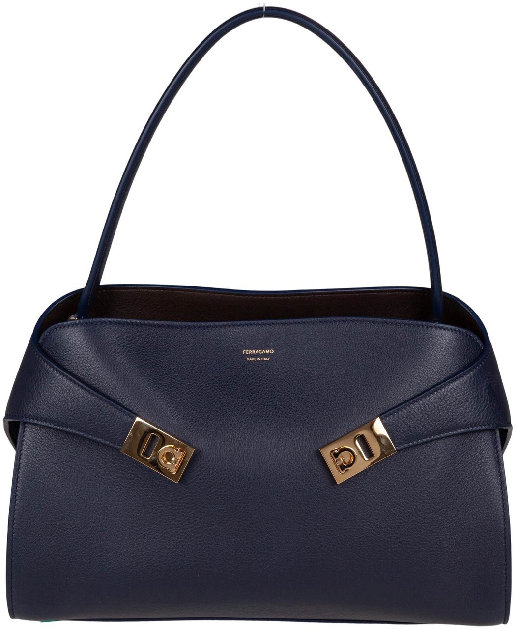 Salvatore Ferragamo Ferragamo hug sh leather shoulder bag, blue Blauw