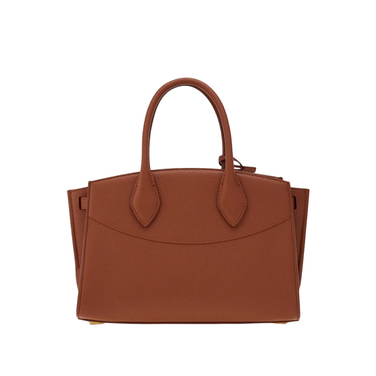 Salvatore Ferragamo Hammered Leather Handbag Bruin