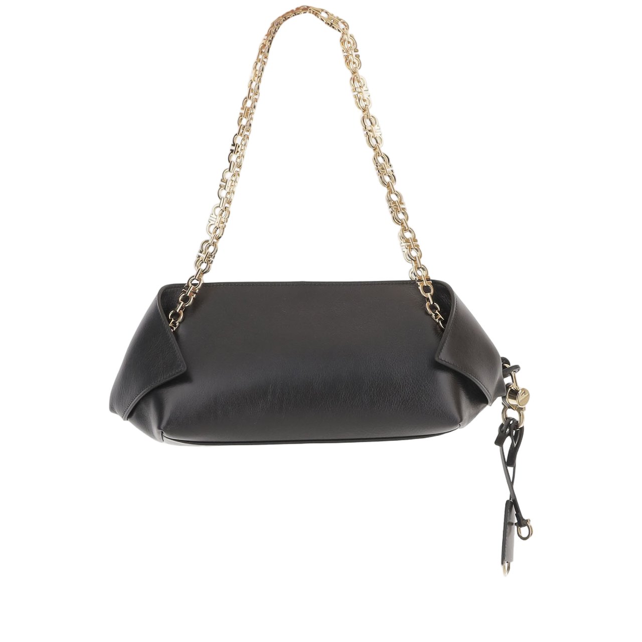 Salvatore Ferragamo Calfskin Leather Shoulder Bag Grijs