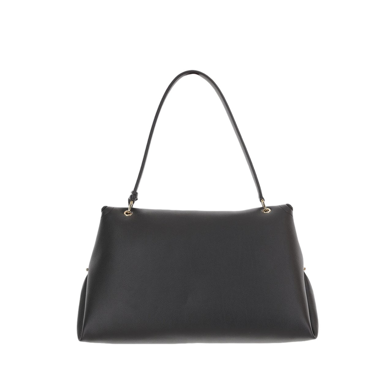 Salvatore Ferragamo Embossed Leather Shoulder Bag With Hook-And-Eye Closure Zwart