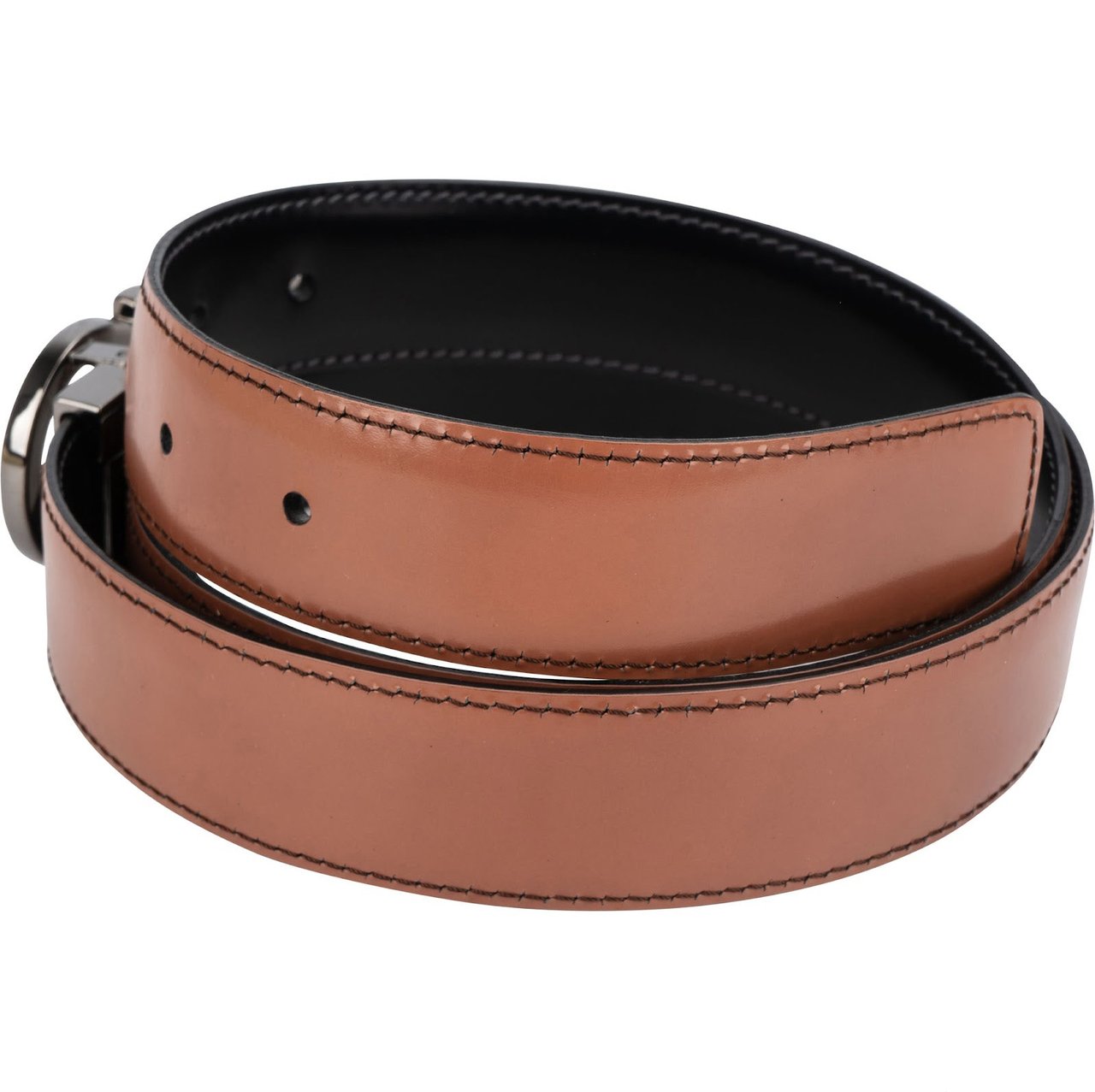 Salvatore Ferragamo Salvatore Ferragamo Brown Leather Reversible Gancini Belt (90) Bruin