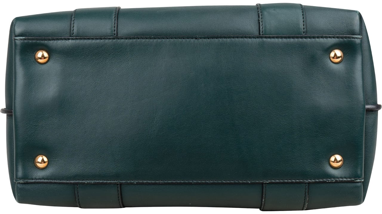 Salvatore Ferragamo Salvatore Ferragamo Calfskin Sofia Satchel Handbag Donkergroen