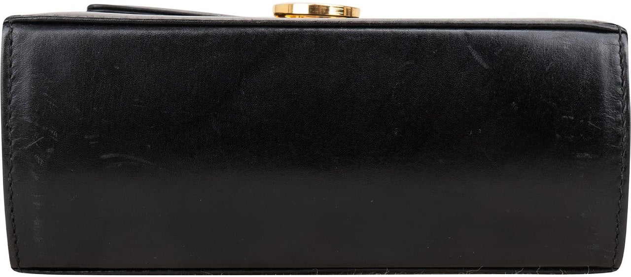 Salvatore Ferragamo Leather Gancini Flap Crossbody Bag Zwart