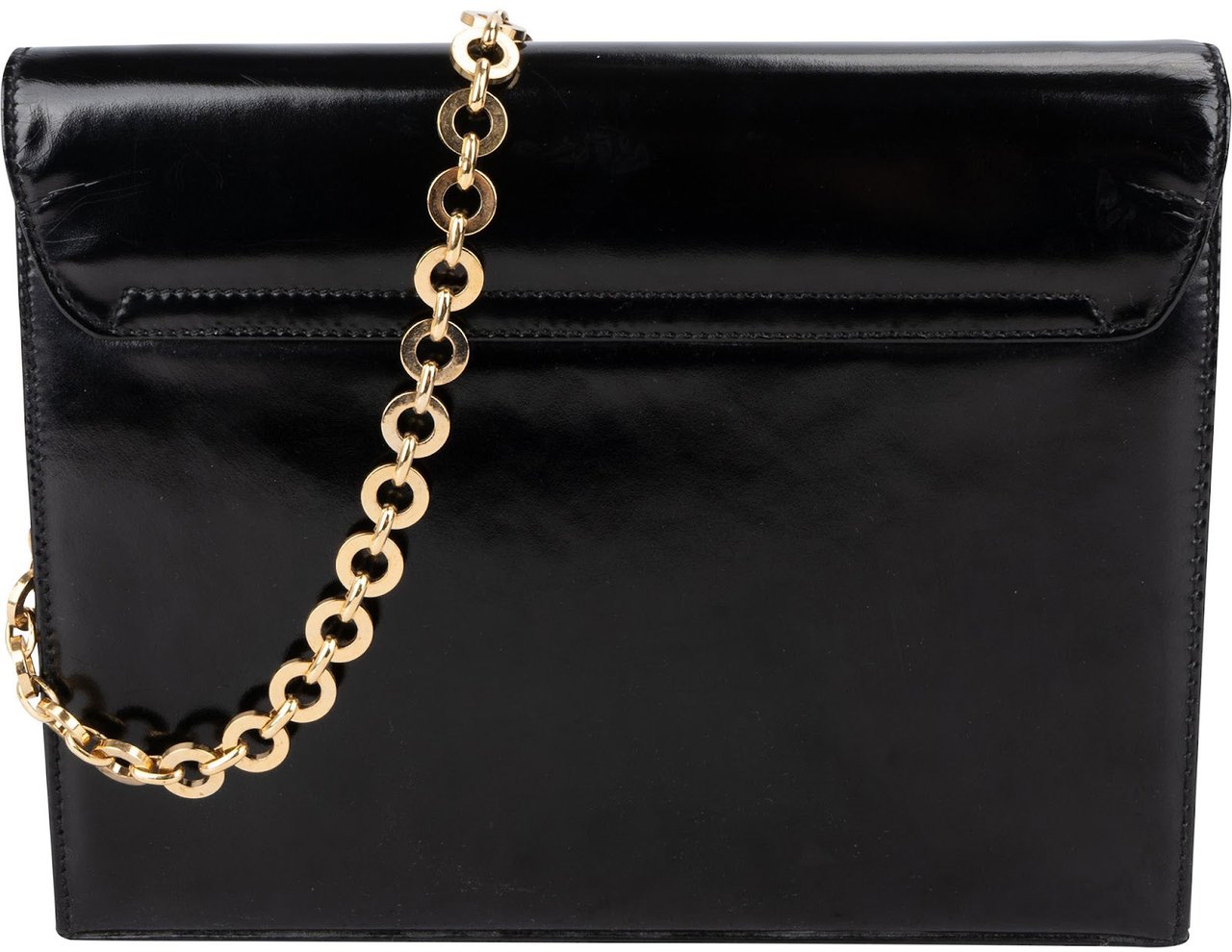 Salvatore Ferragamo Patent Leather Gancini Flap Crossbody Bag Zwart