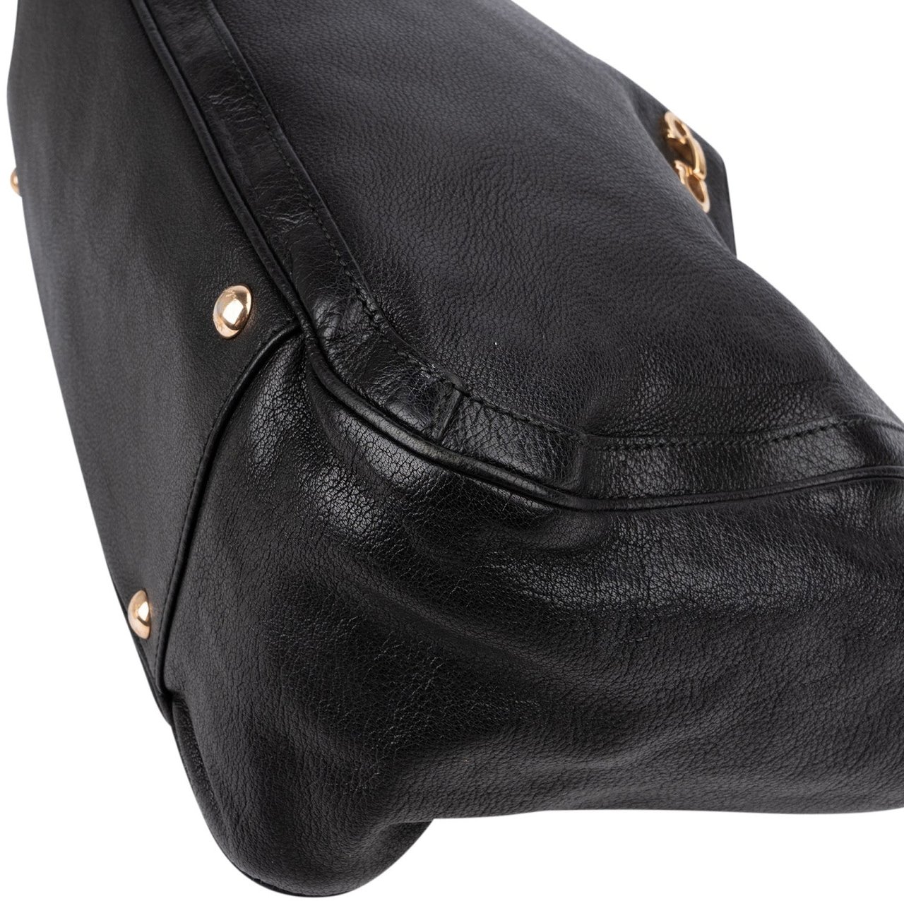 Salvatore Ferragamo Pebbled Leather Gancini Tote Shoulder Bag Zwart