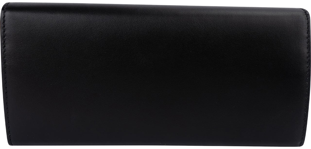 Salvatore Ferragamo Leather Diadora Pins Flap Wallet Zwart