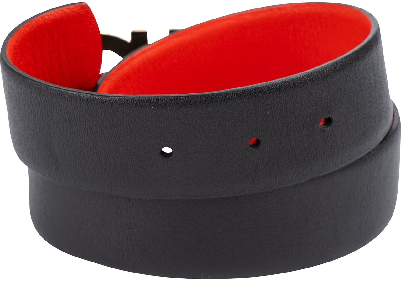 Salvatore Ferragamo Multicolor Leather Reversible Gancini Belt Zwart