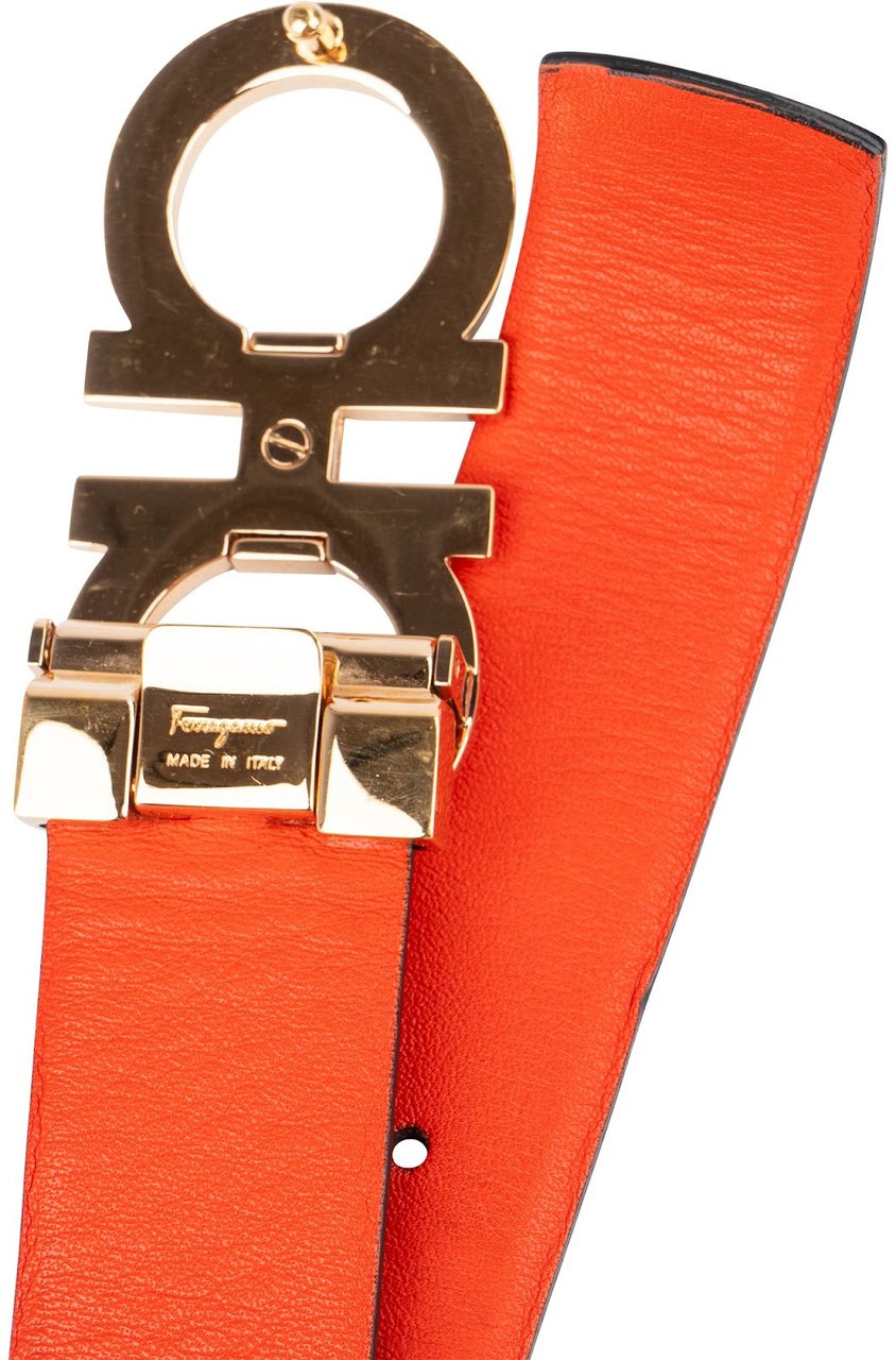 Salvatore Ferragamo Multicolor Leather Reversible Gancini Belt Zwart