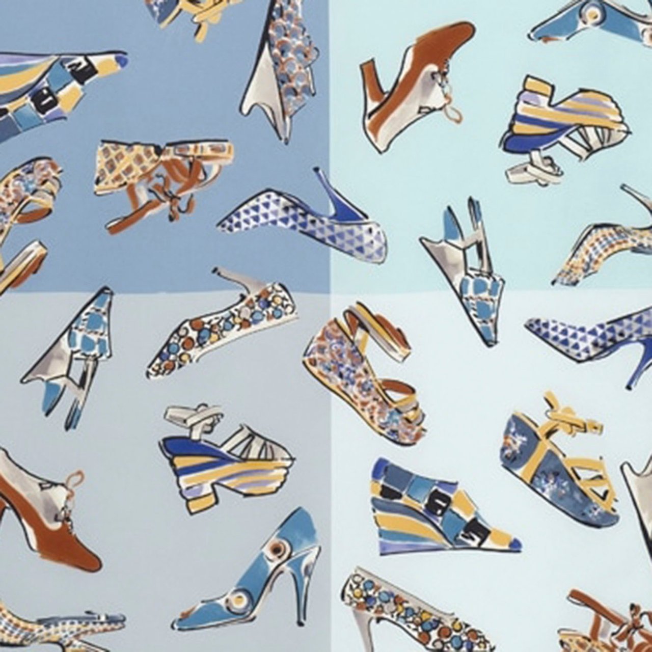 Salvatore Ferragamo Square Silk Scarf with Genio Print Pattern Wit
