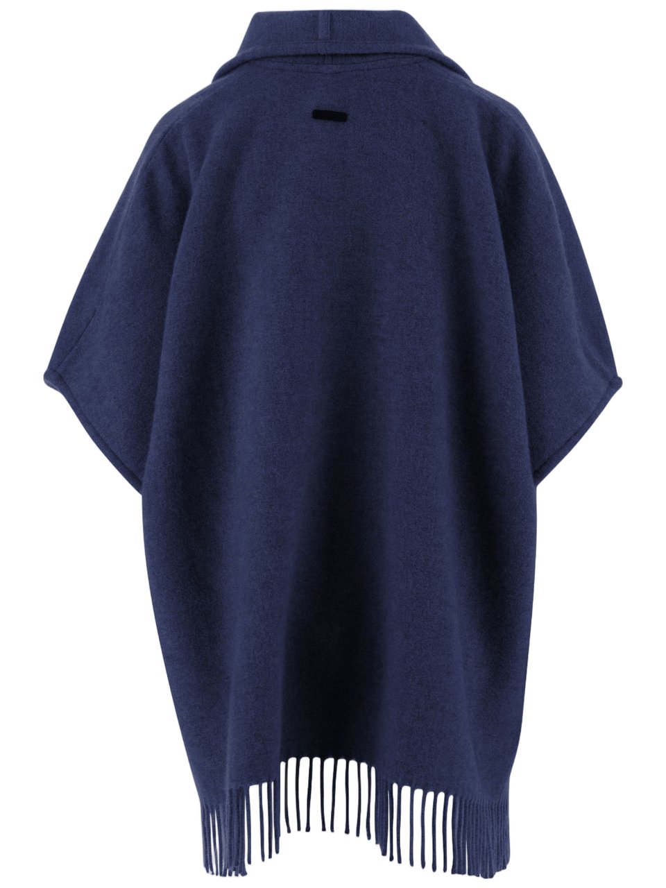 Salvatore Ferragamo Cashmere Cape with Wrap Neckline and Fringed Hem Zwart