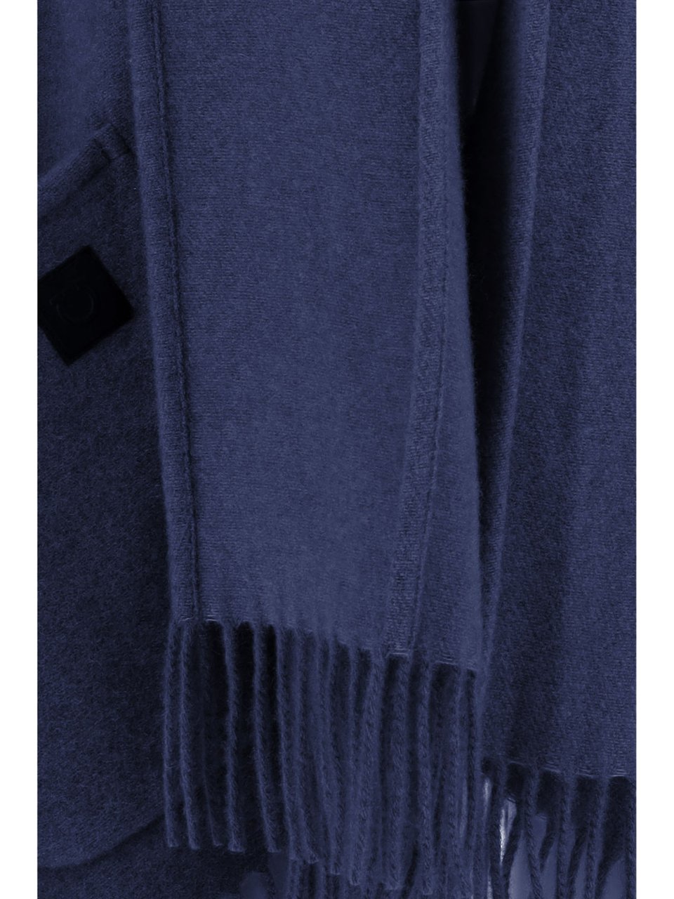 Salvatore Ferragamo Cashmere Cape with Wrap Neckline and Fringed Hem Zwart