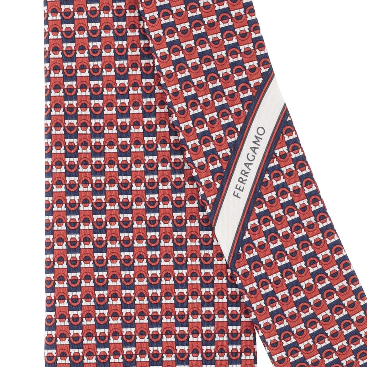 Salvatore Ferragamo Silk Tie With Multi-Color Geometric Pattern Roze