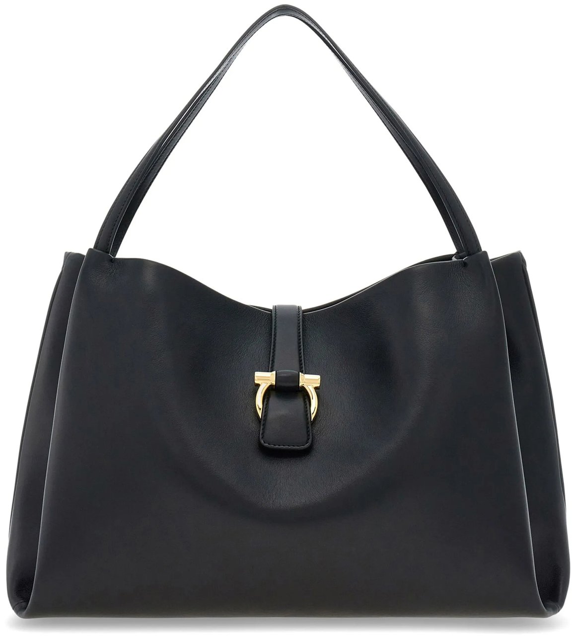 Salvatore Ferragamo Black Tote M Medium Structured Totes Zwart
