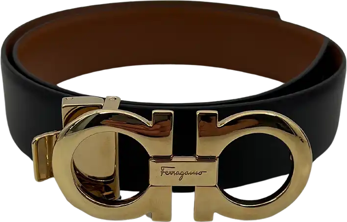 Salvatore Ferragamo Salvatore Ferragamo reversible Gancini leather belt in brown and black, 85cm / as good as new Bruin