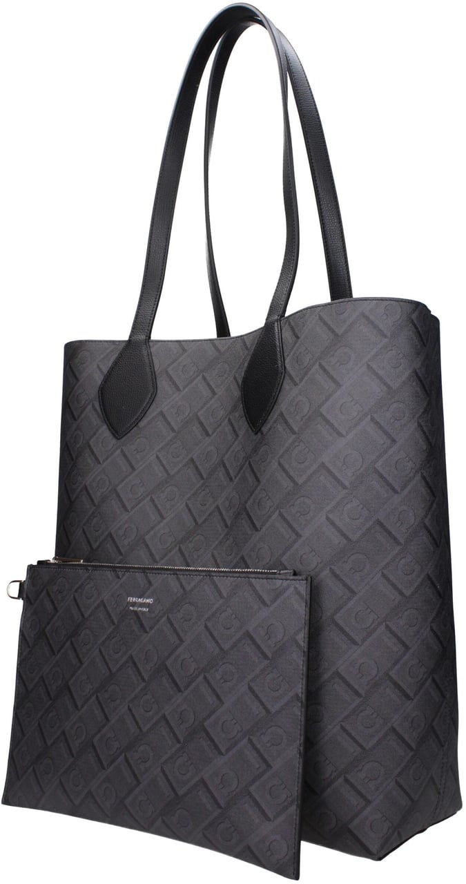 Salvatore Ferragamo Black Leather Shoulder Bag Zwart