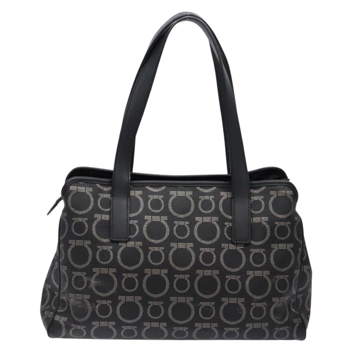 Salvatore Ferragamo Salvatore Ferragamo Gancini Tote PVC Leather Zwart