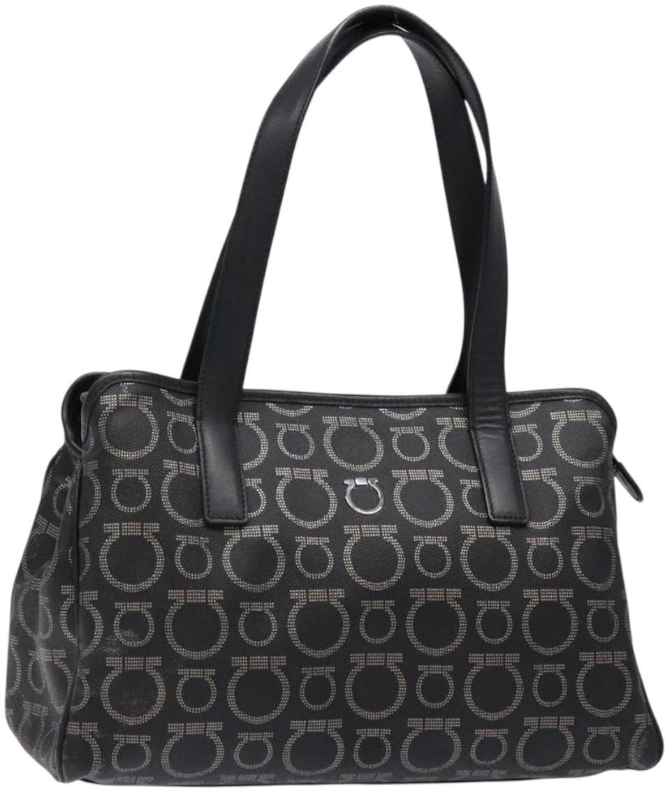 Salvatore Ferragamo Salvatore Ferragamo Gancini Tote PVC Leather Zwart