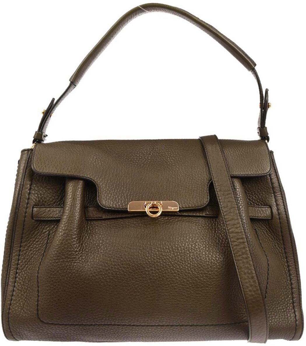 Salvatore Ferragamo Salvatore Ferragamo Hortense Convertible Satchel Leather Bruin