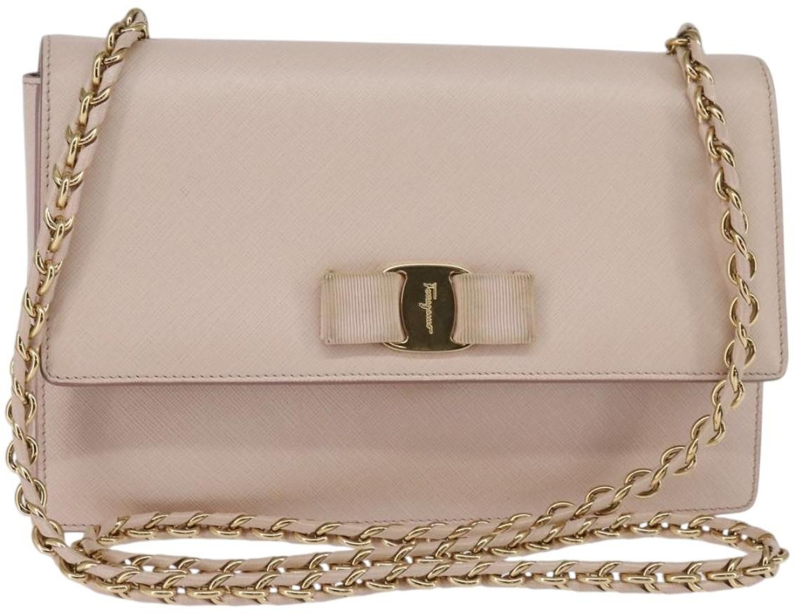 Salvatore Ferragamo Ginny Crossbody Bag Leather Small Roze