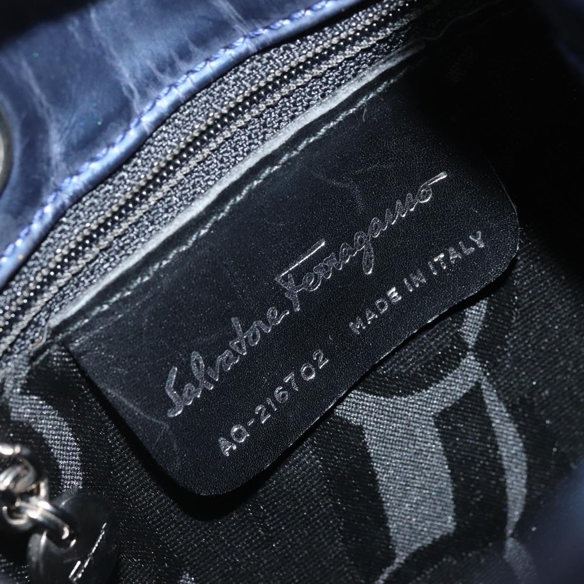 Salvatore Ferragamo Vala Patent Leather Navy