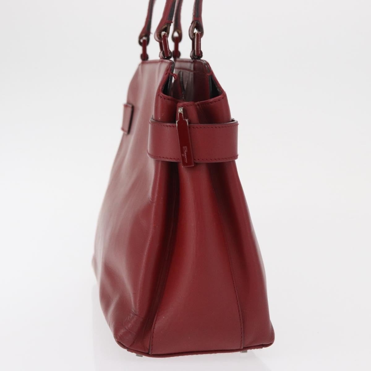 Salvatore Ferragamo Salvatore Ferragamo Double Gancini Side Buckle Tote Leather Small Rood