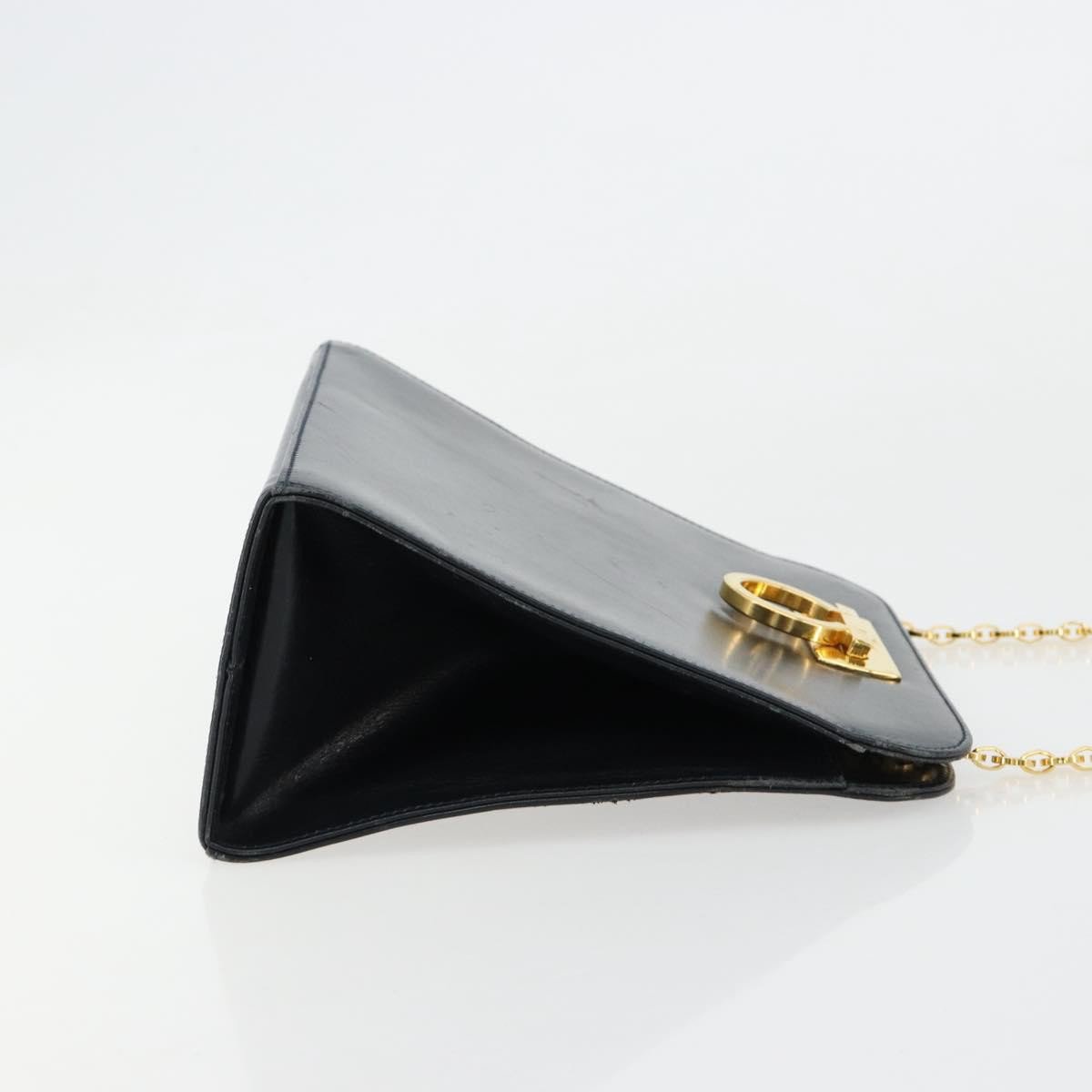 Salvatore Ferragamo Gancini Chain Leather Mini Navy