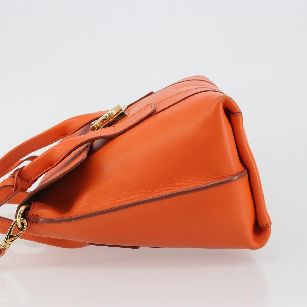 Salvatore Ferragamo Sookie Satchel Leather Small Oranje